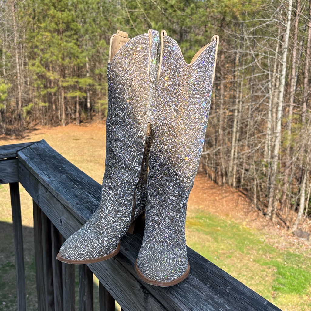 Rhinestone Bride Boots Cowboy Bridal Wedding Bachelorette Party Western 38